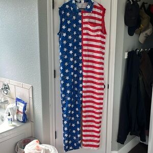 Men’s American Flag costume jumpsuit